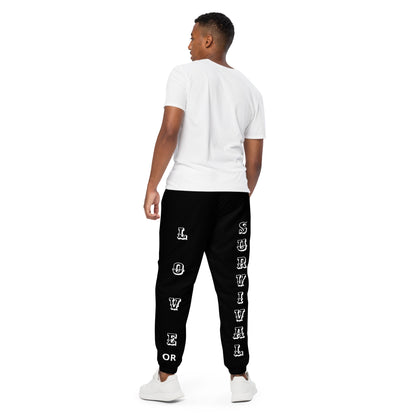 D.J. Domo "Love or Survival" Unisex Track Pants Black/White