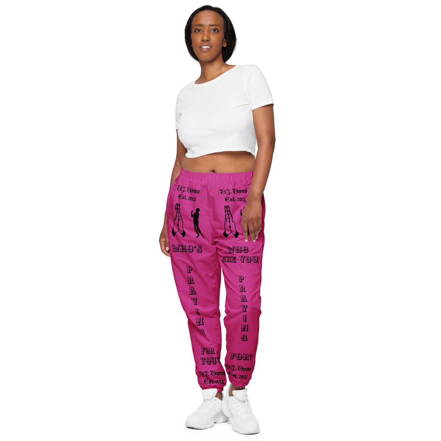 D.J. Domo "Prayer" Unisex Track Pants Pink/Black