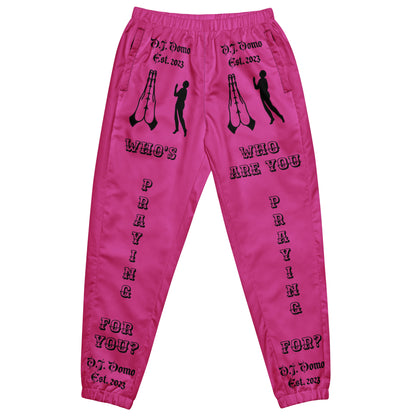 D.J. Domo "Prayer" Unisex Track Pants Pink/Black