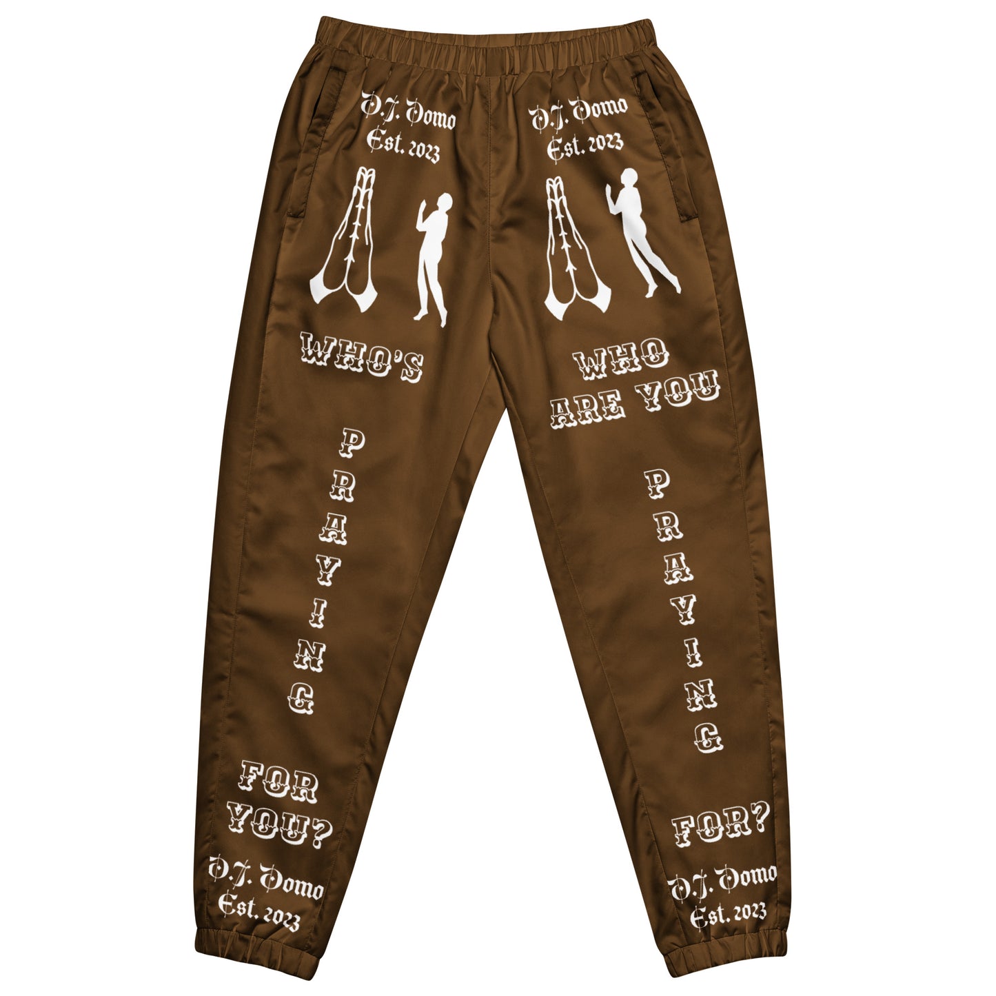 D.J. Domo "Prayer" Unisex Track Pants Brown/White