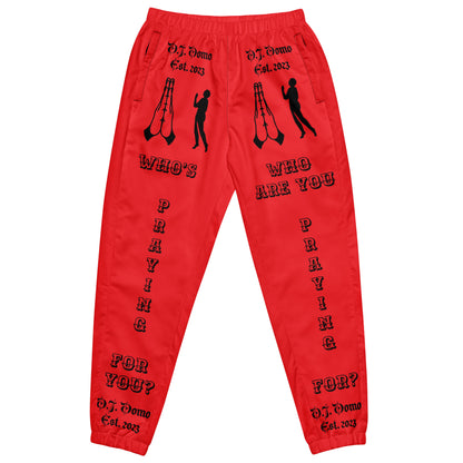 D.J. Domo "Prayer" Unisex Track Pants Red/Black