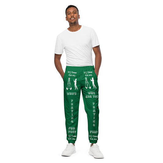 D.J. Domo "Prayer" Unisex Track Pants Green/White