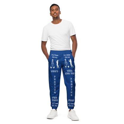 D.J. Domo "Prayer" Unisex Track Pants Dark Blue/White