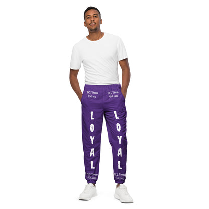 D.J. Domo "LOYAL" Unisex Track Pants Purple/White