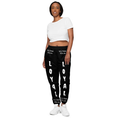 D.J. Domo "LOYAL" Unisex Track Pants Black/White