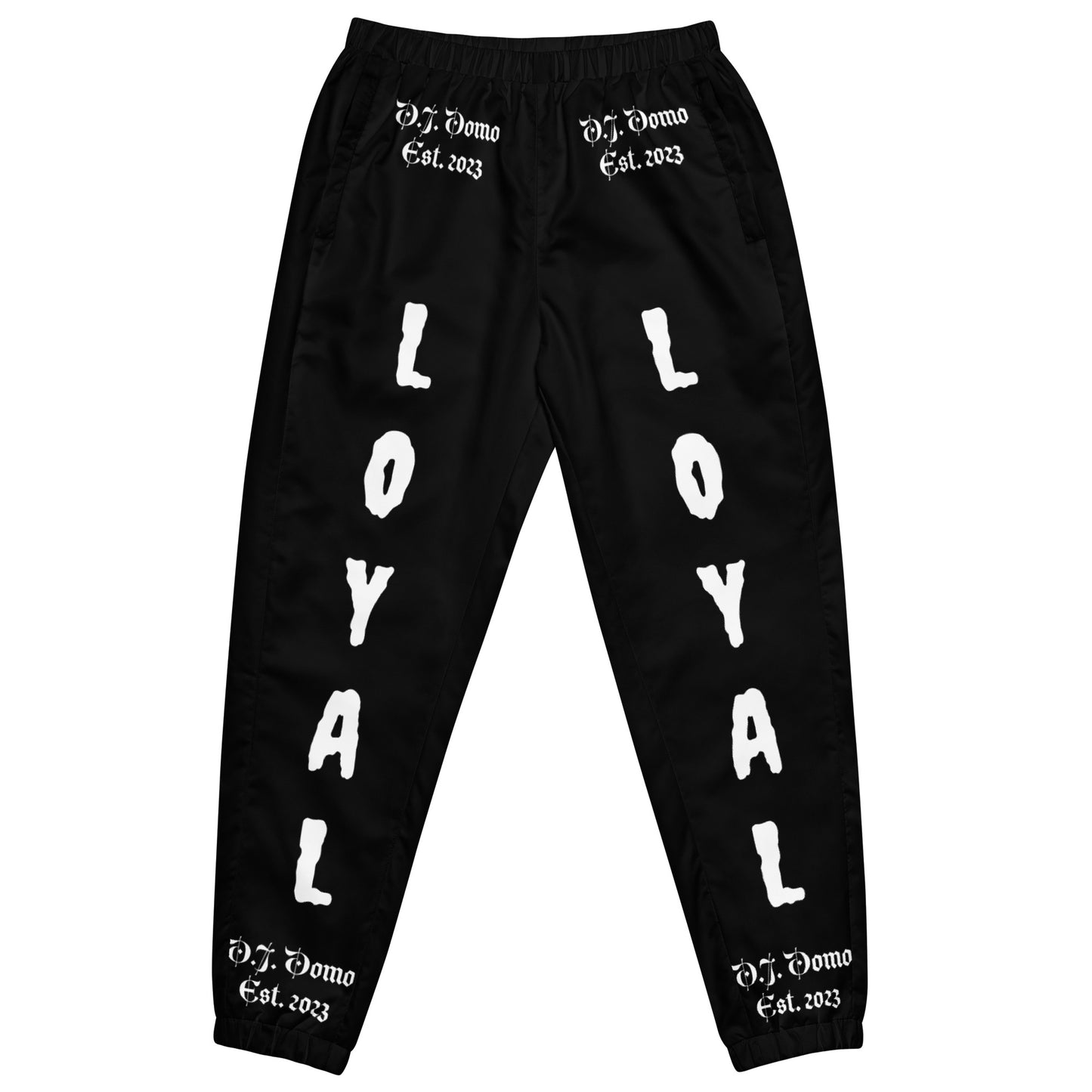 D.J. Domo "LOYAL" Unisex Track Pants Black/White