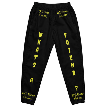 D.J. Domo "What's a Friend?" Unisex Track Pants Black/Gold