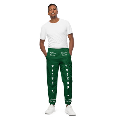 D.J. Domo "What's a Friend?" Unisex Track Pants Green/White