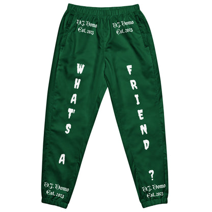 D.J. Domo "What's a Friend?" Unisex Track Pants Green/White