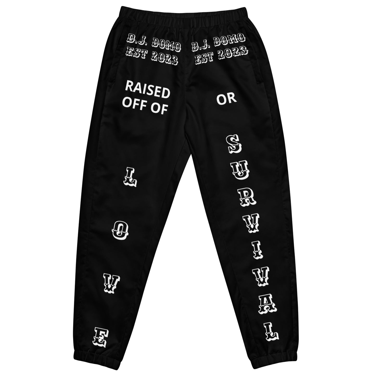 D.J. Domo "Love or Survival" Unisex Track Pants Black/White