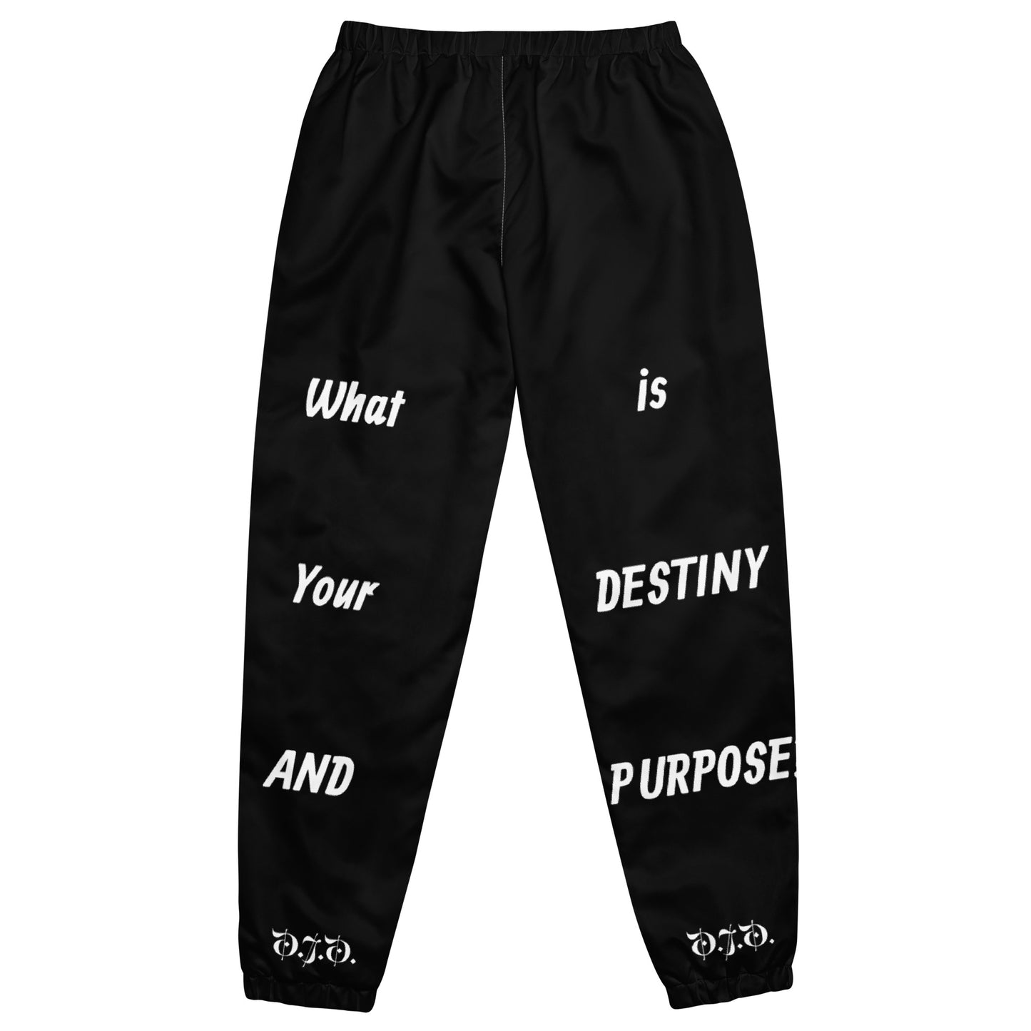 D.J. Domo "Destiny & Purpose" Unisex Track Pants Black/White