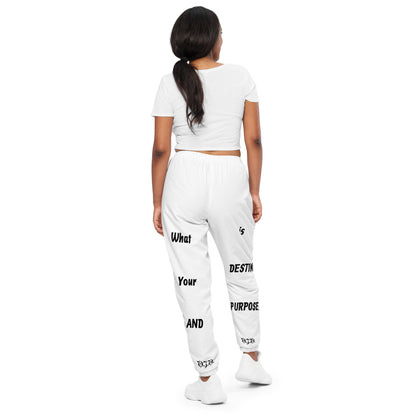 D.J. Domo "Destiny & Purpose" Unisex Track Pants White/Black