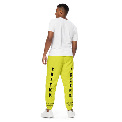 D.J. Domo "What's a Friend?" Unisex Track Pants Yellow/Black