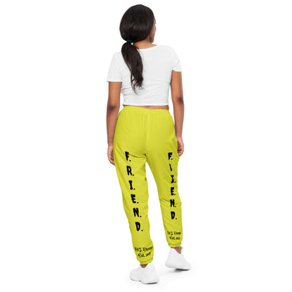 D.J. Domo "What's a Friend?" Unisex Track Pants Yellow/Black