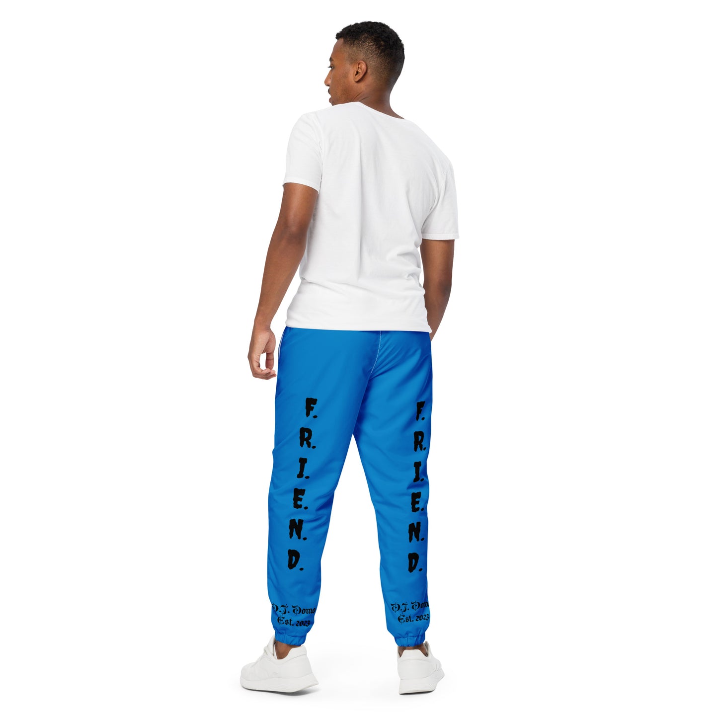 D.J. Domo "What's a Friend?" Unisex Track Pants Light Blue/Black