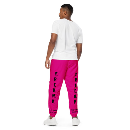 D.J. Domo "What's a Friend?" Unisex Track Pants Pink/Black