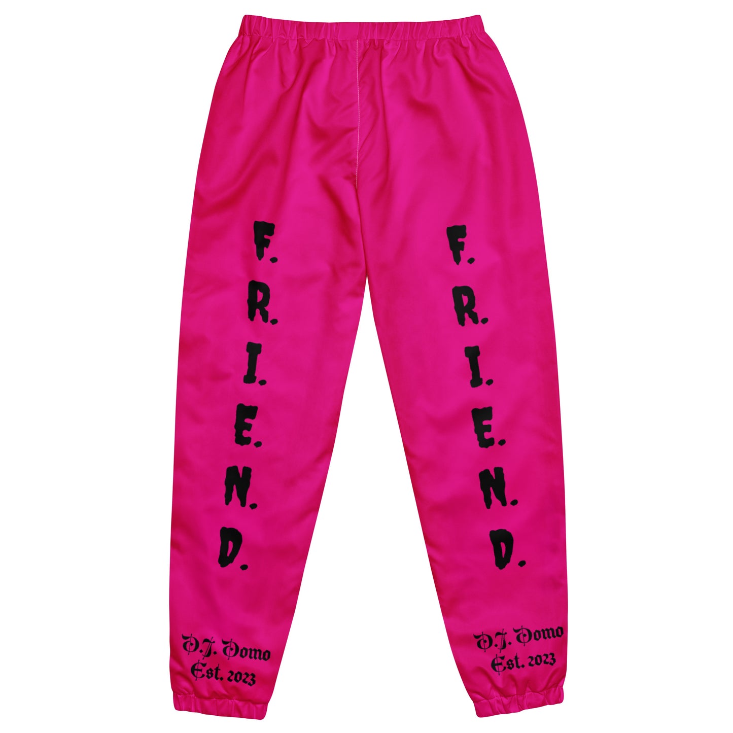 D.J. Domo "What's a Friend?" Unisex Track Pants Pink/Black