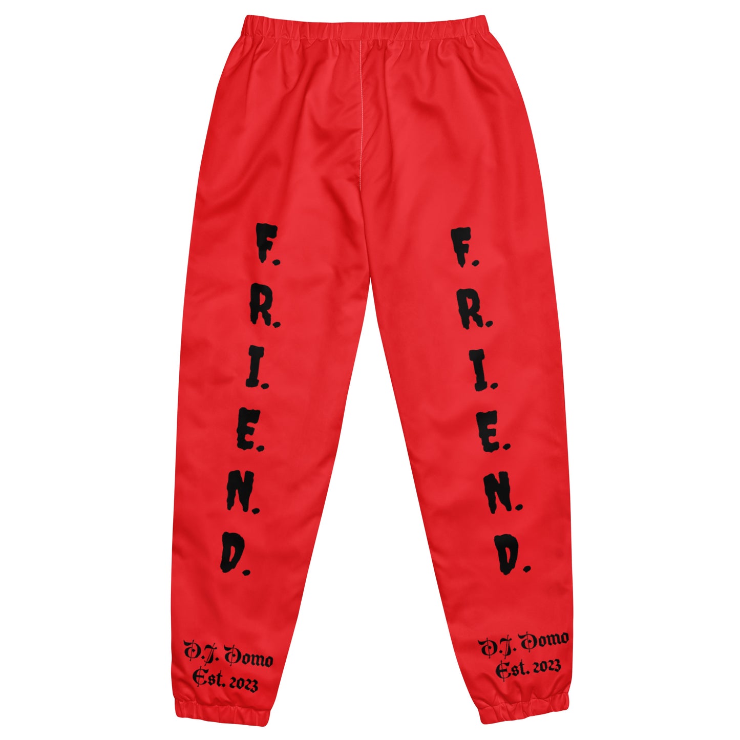 D.J. Domo "What's a Friend?" Unisex Track Pants Red/Black