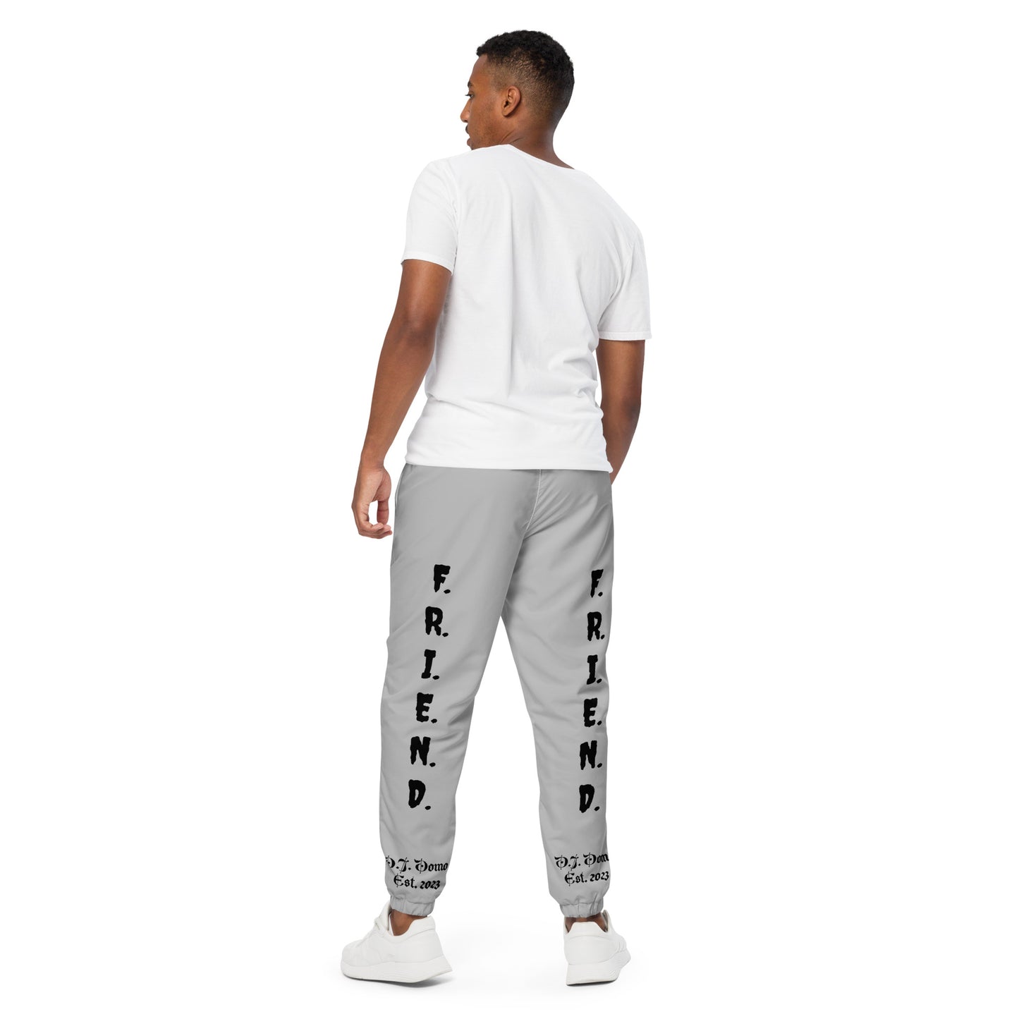 D.J. Domo "What's a Friend?" Unisex Track Pants Gray/Black