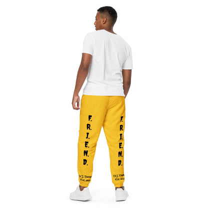 D.J. Domo "What's a Friend?" Unisex Track Pants Gold/Black