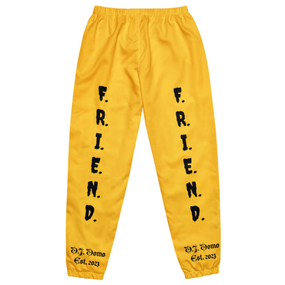 D.J. Domo "What's a Friend?" Unisex Track Pants Gold/Black