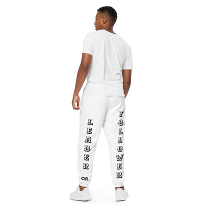 D.J. Domo "Leader or Follower" Unisex Track Pants White/Black