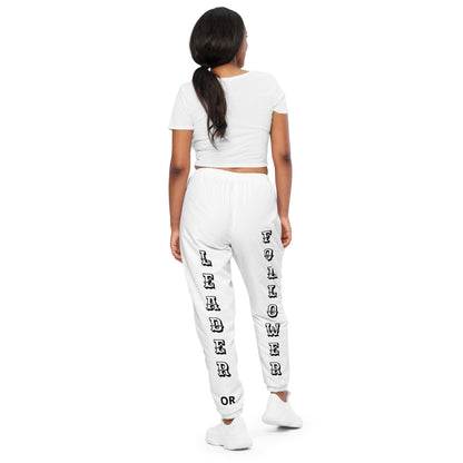 D.J. Domo "Leader or Follower" Unisex Track Pants White/Black