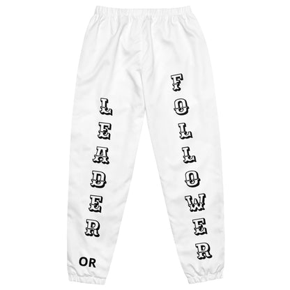 D.J. Domo "Leader or Follower" Unisex Track Pants White/Black