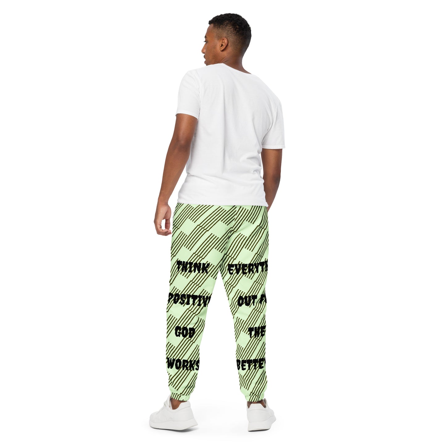 D.J. Domo "In The Zone Think Positive" Unisex Track Pants Green