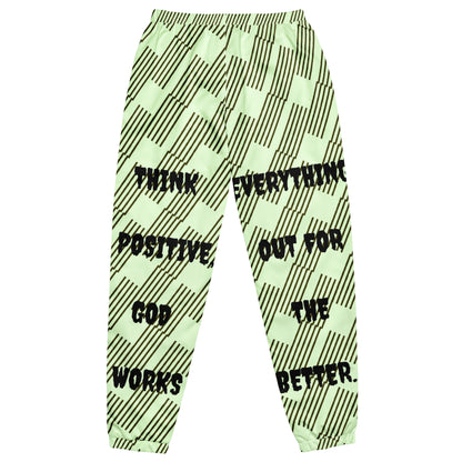 D.J. Domo "In The Zone Think Positive" Unisex Track Pants Green