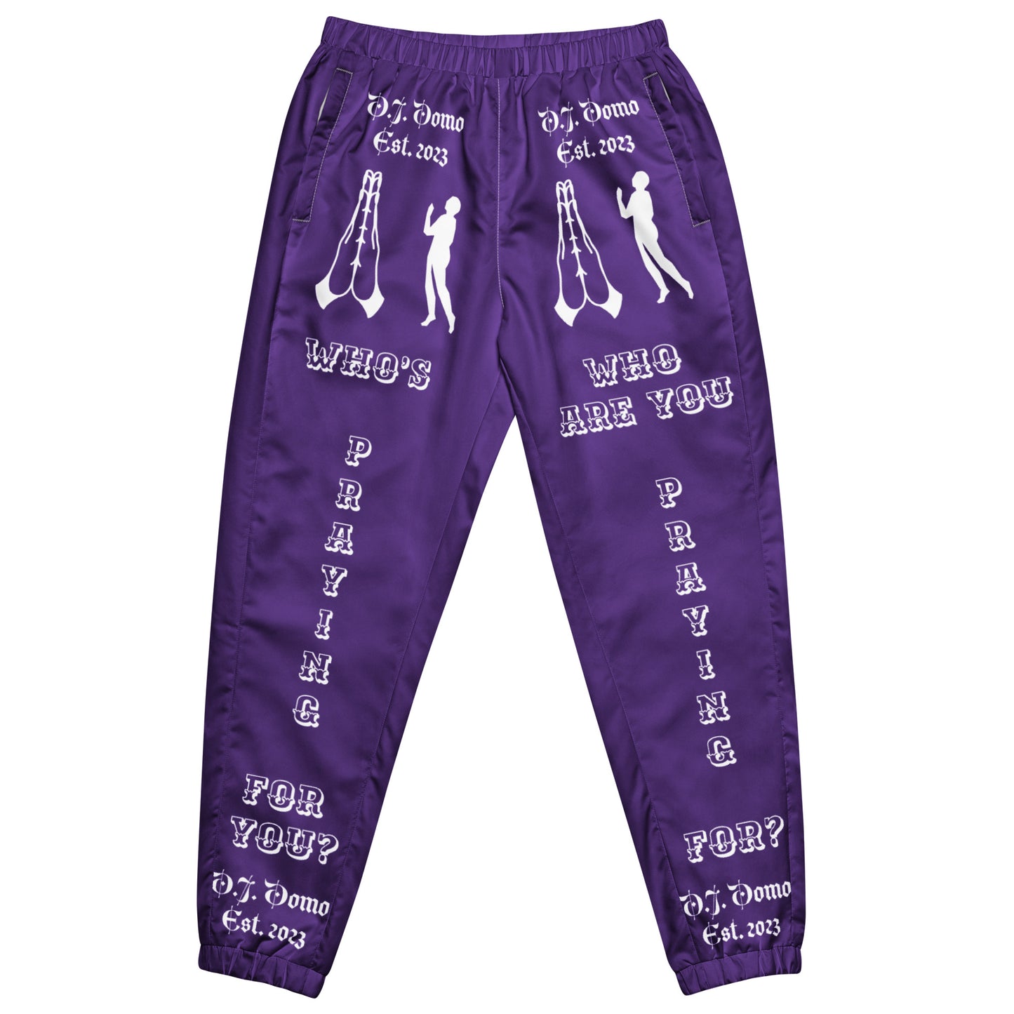 D.J. Domo "Prayer" Unisex Track Pants Purple/White