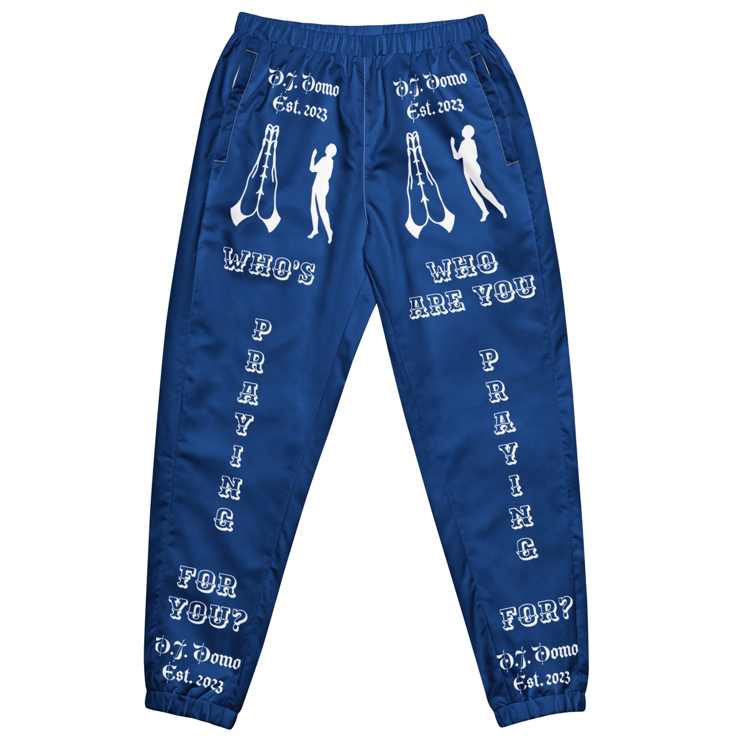 D.J. Domo "Prayer" Unisex Track Pants Dark Blue/White