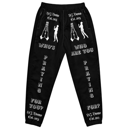 D.J. Domo "Prayer" Unisex Track Pants Black/White