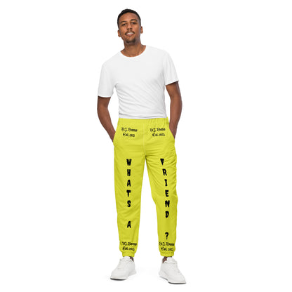 D.J. Domo "What's a Friend?" Unisex Track Pants Yellow/Black