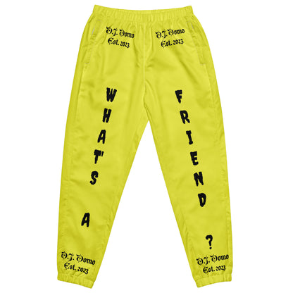 D.J. Domo "What's a Friend?" Unisex Track Pants Yellow/Black