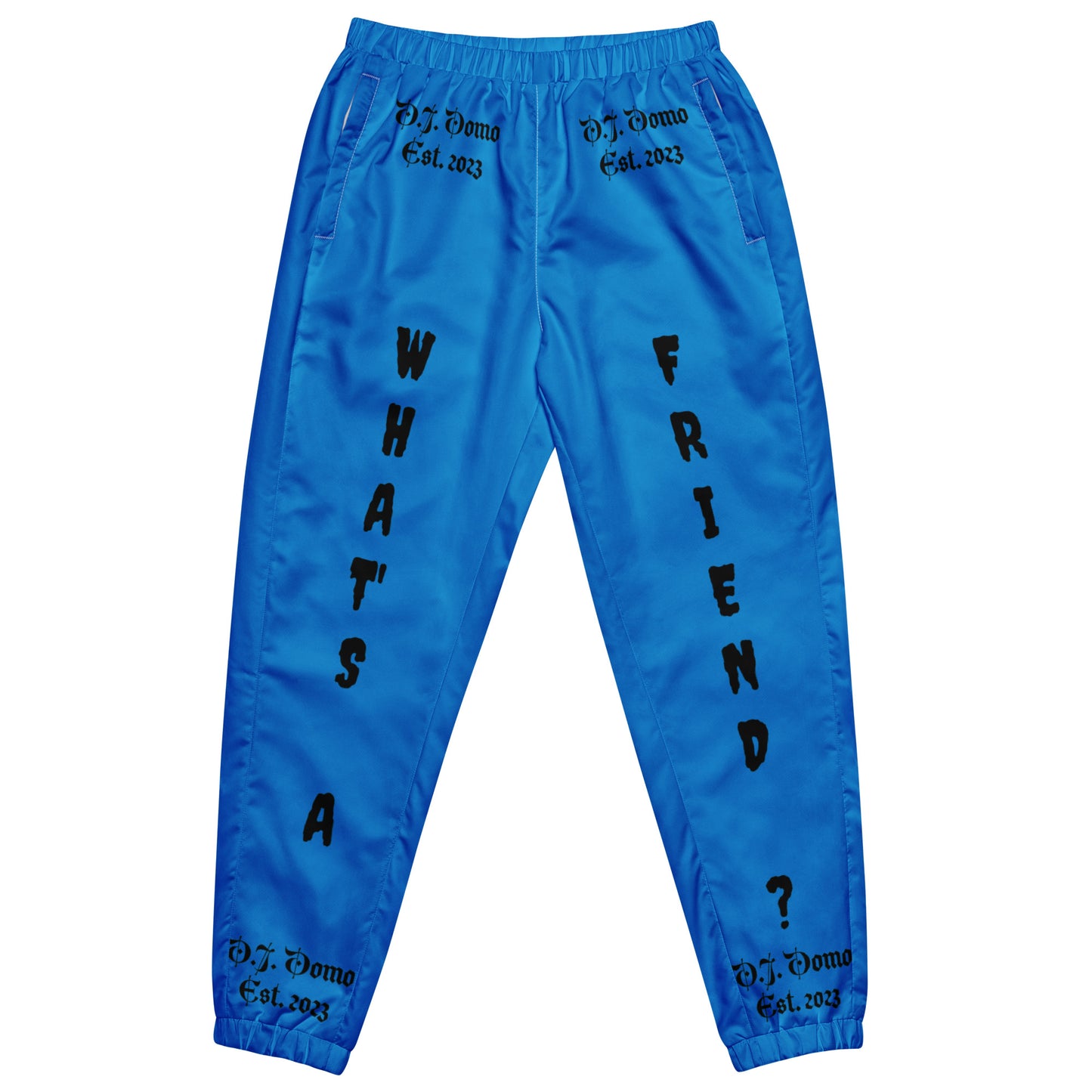 D.J. Domo "What's a Friend?" Unisex Track Pants Light Blue/Black