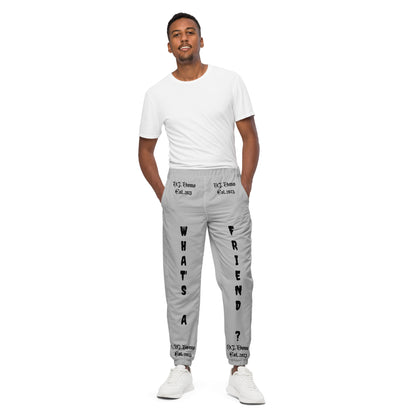 D.J. Domo "What's a Friend?" Unisex Track Pants Gray/Black