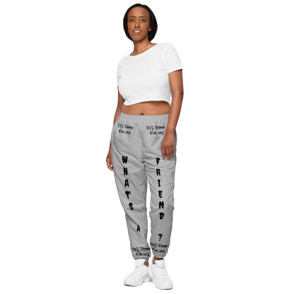 D.J. Domo "What's a Friend?" Unisex Track Pants Gray/Black