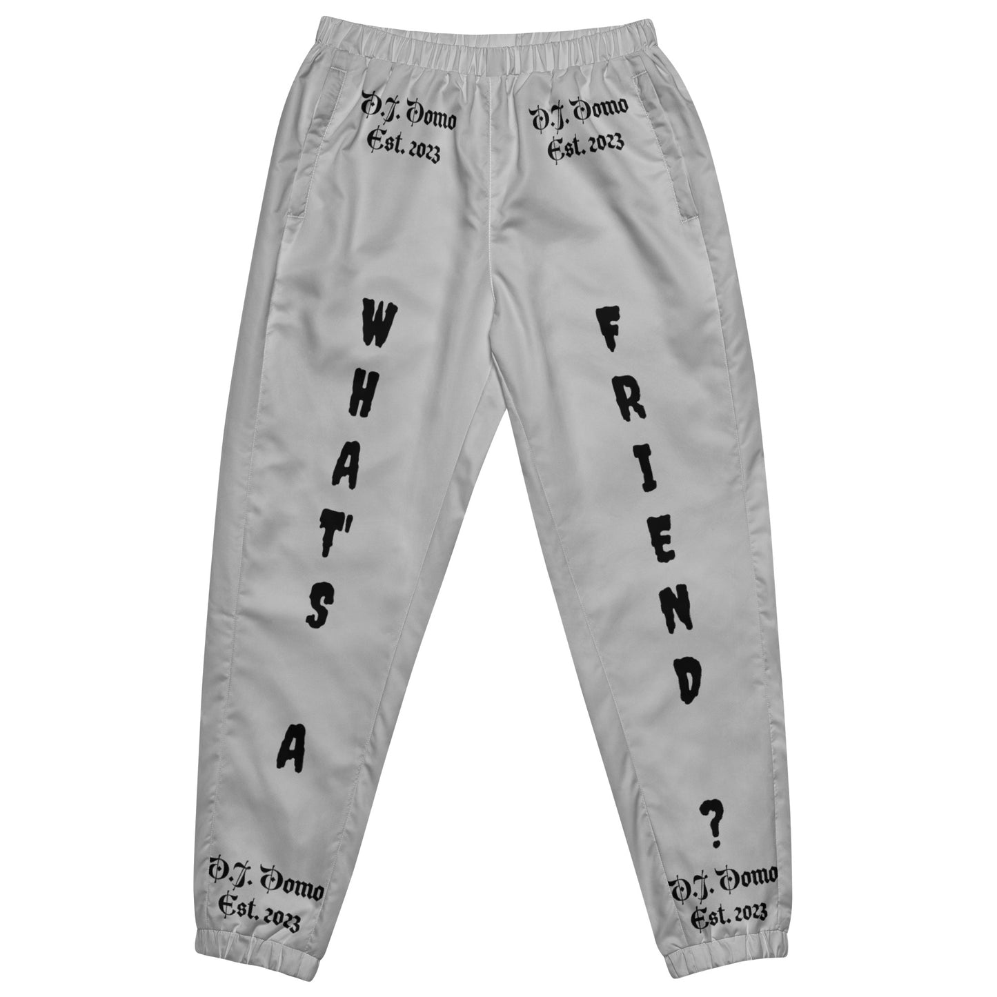 D.J. Domo "What's a Friend?" Unisex Track Pants Gray/Black