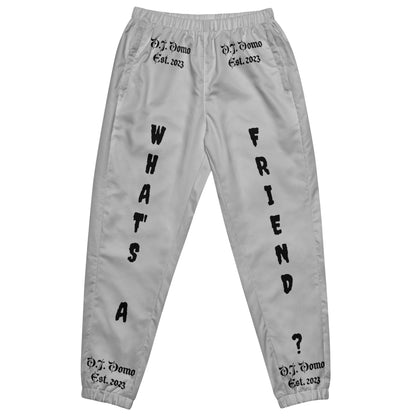 D.J. Domo "What's a Friend?" Unisex Track Pants Gray/Black