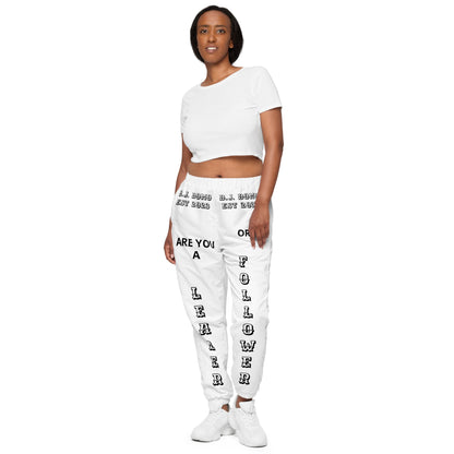 D.J. Domo "Leader or Follower" Unisex Track Pants White/Black