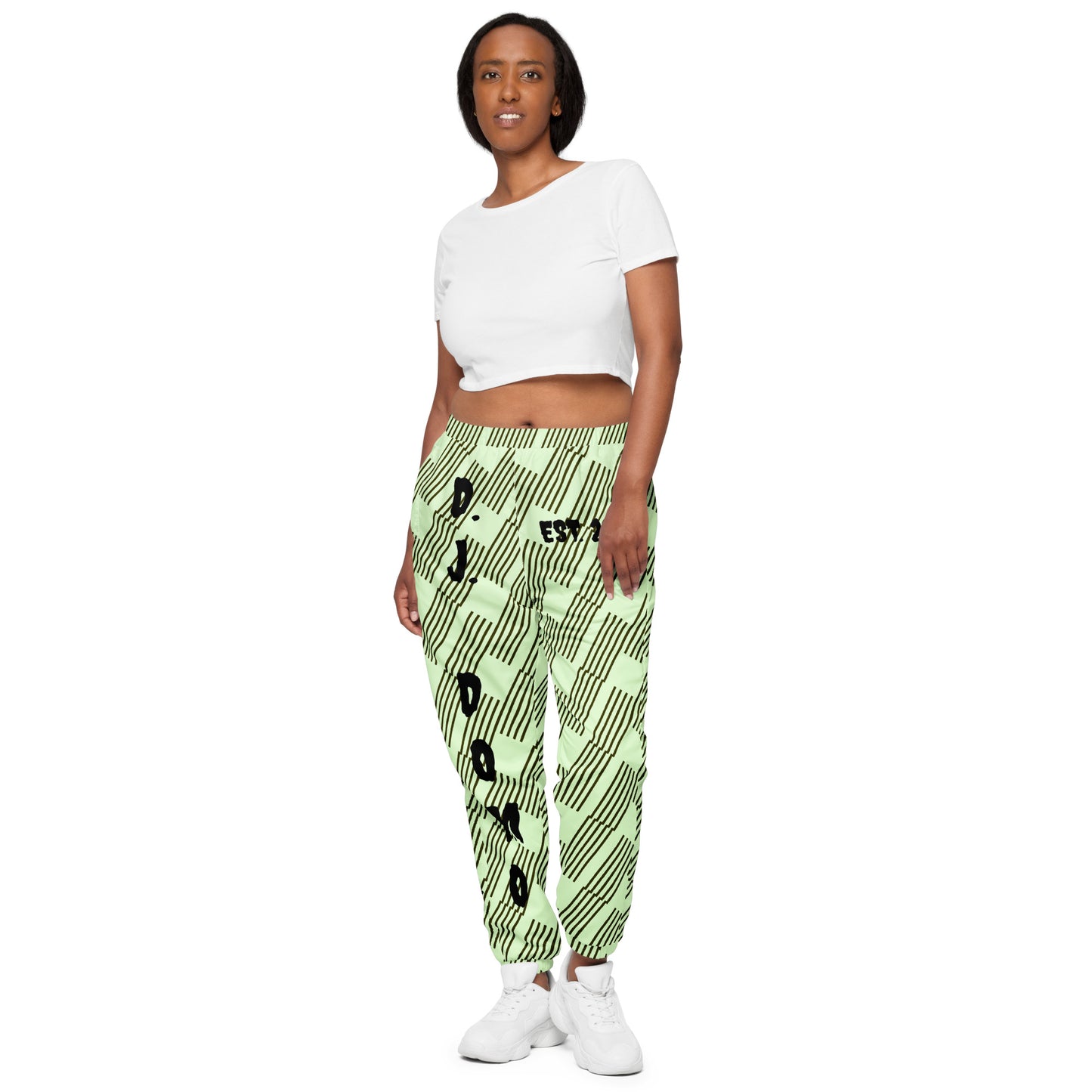 D.J. Domo "In The Zone Think Positive" Unisex Track Pants Green