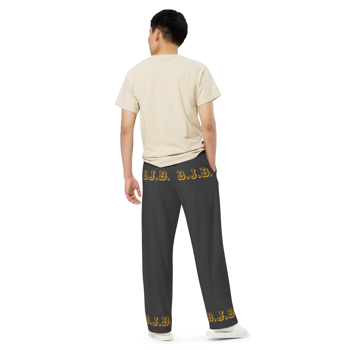 D.J. Domo Unisex Wide-Leg Pants Black/Gold