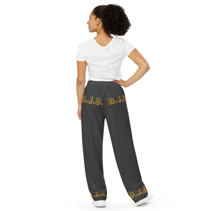 D.J. Domo Unisex Wide-Leg Pants Black/Gold