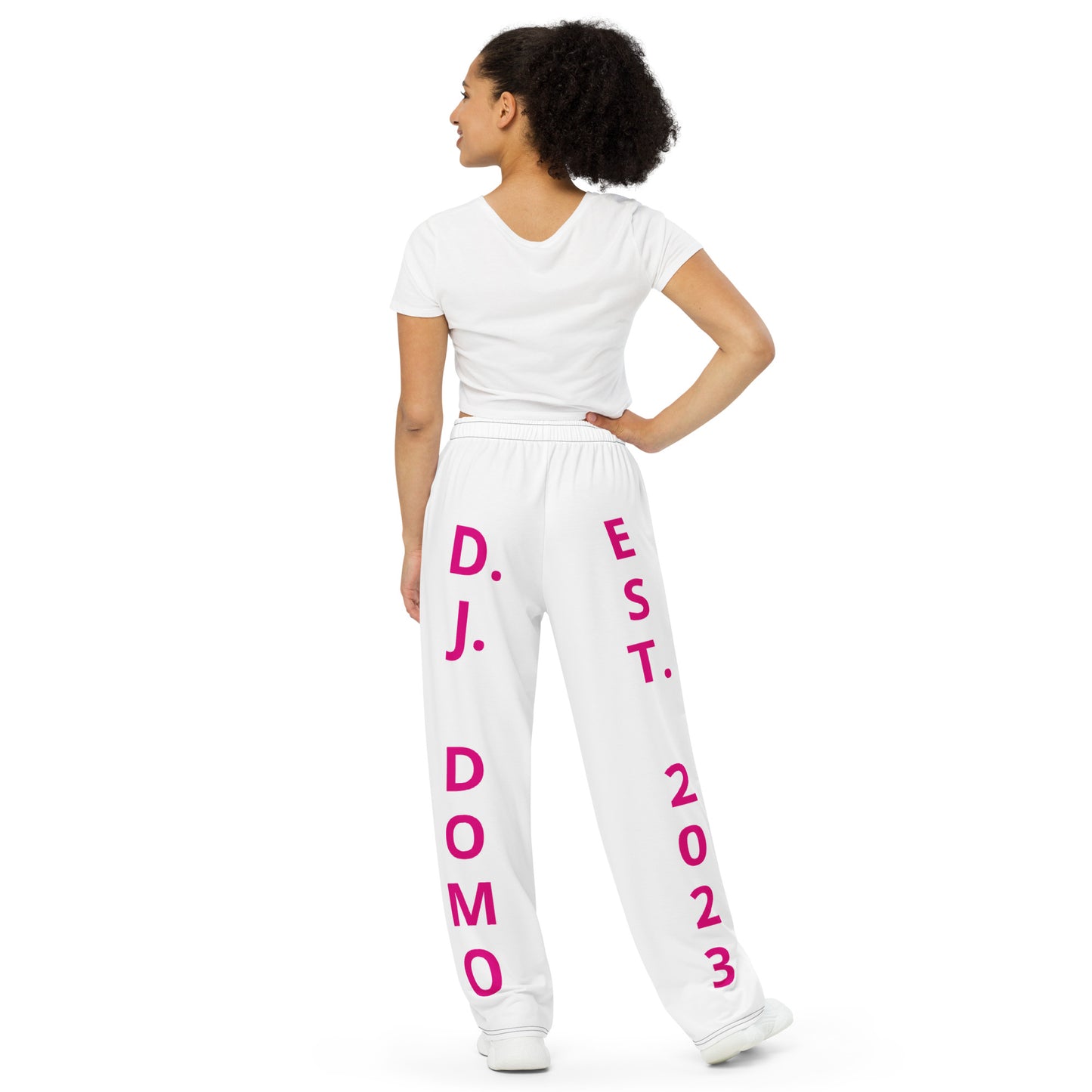 D.J. Domo "Est" Unisex 2 Tone Wide-Leg Pants Pink/White