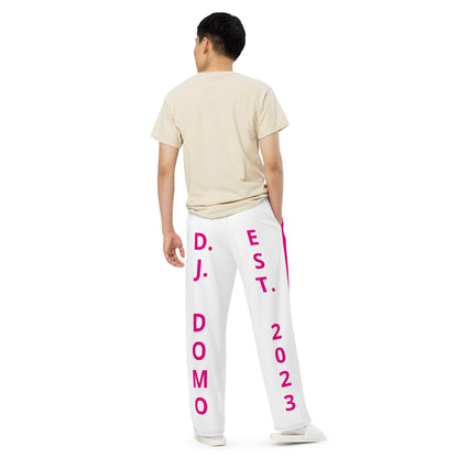 D.J. Domo "Est" Unisex 2 Tone Wide-Leg Pants Pink/White