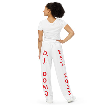 D.J. Domo "Est" Unisex 2 Tone Wide-Leg Pants Red/White