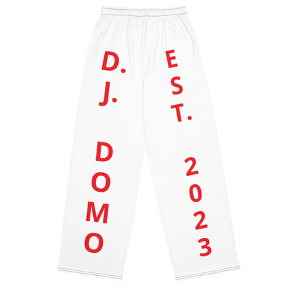 D.J. Domo "Est" Unisex 2 Tone Wide-Leg Pants Red/White