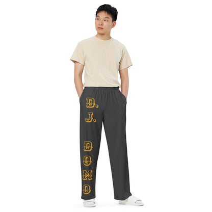 D.J. Domo Unisex Wide-Leg Pants Black/Gold