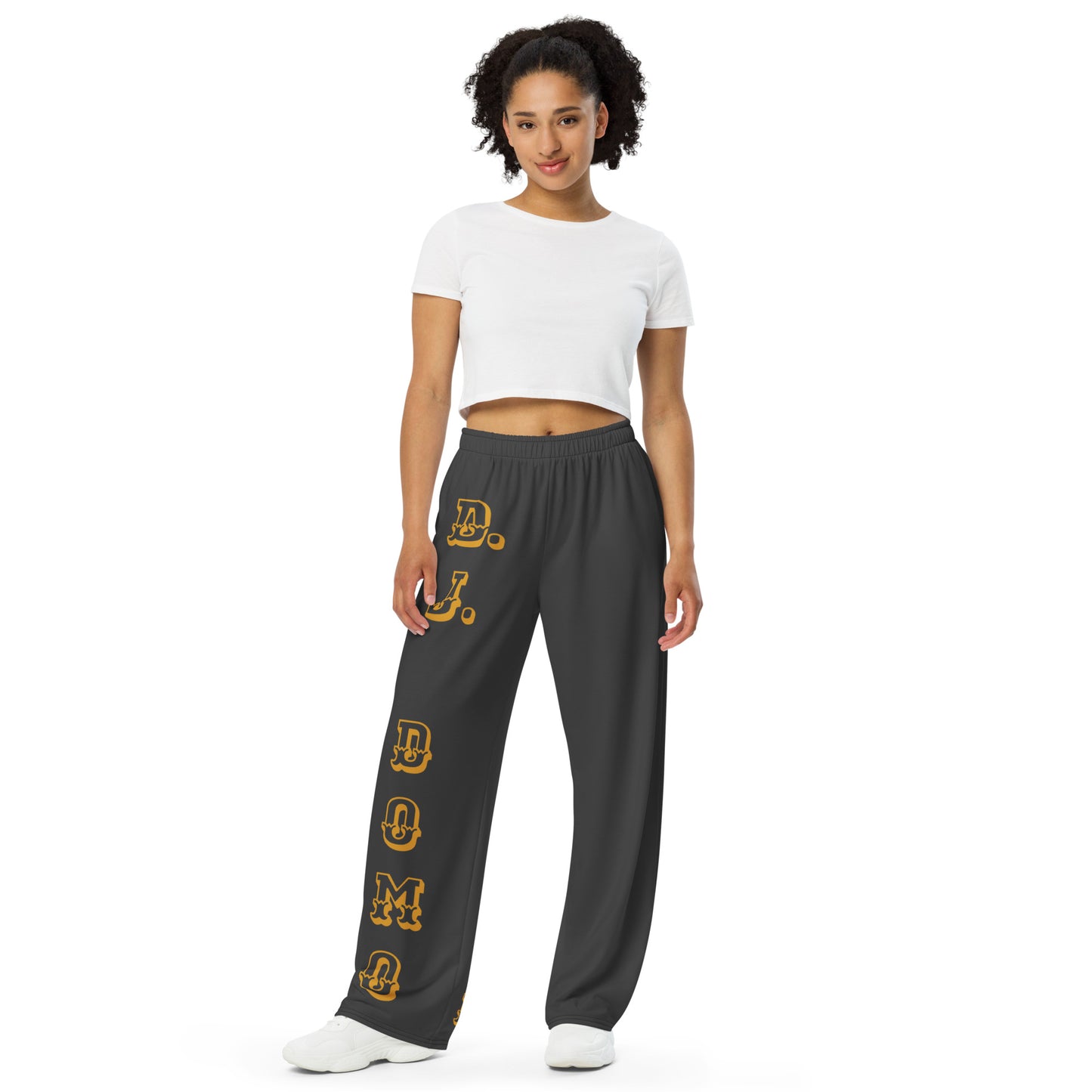 D.J. Domo Unisex Wide-Leg Pants Black/Gold